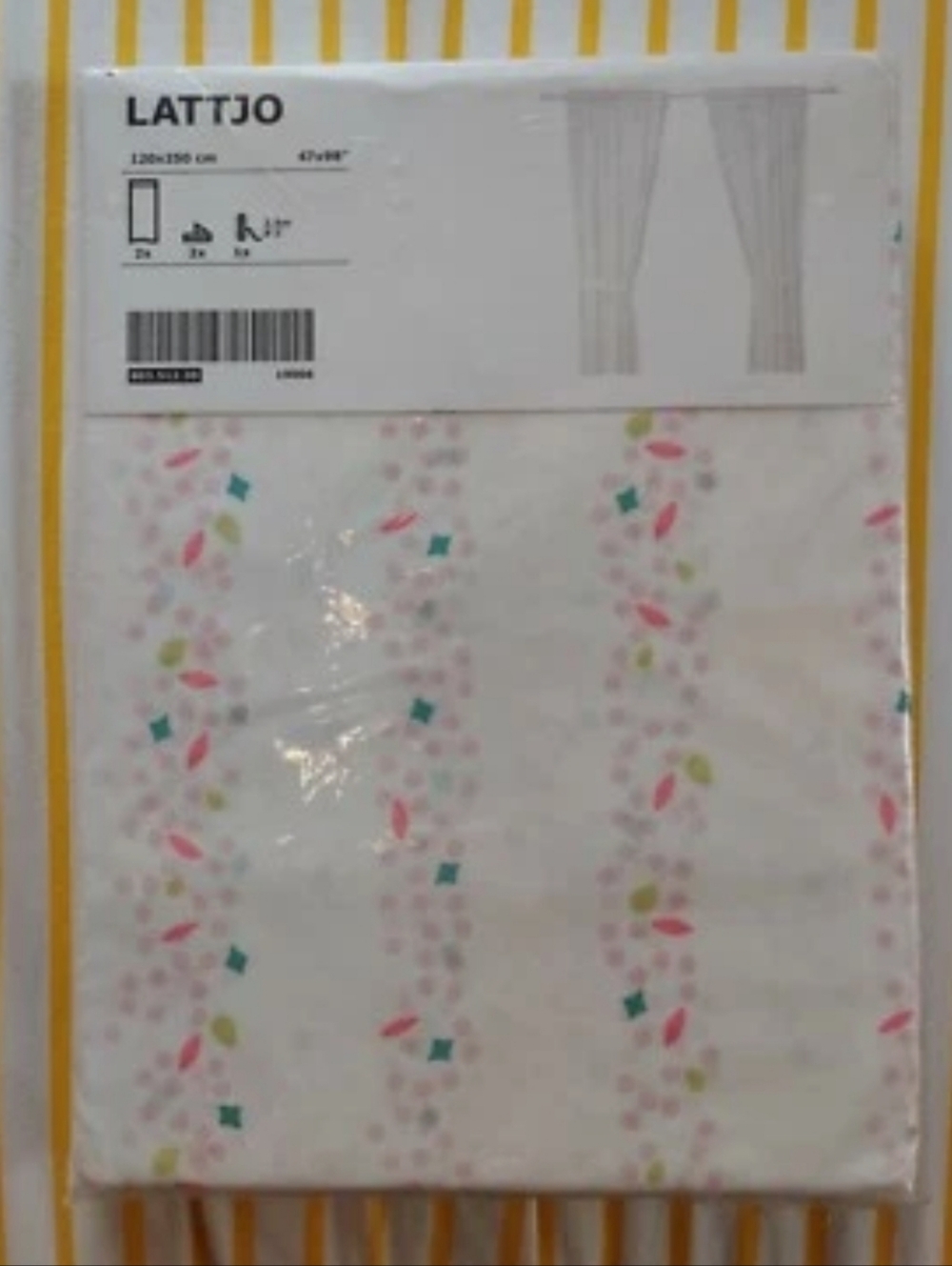 2 Pkgs Of 2 New Sealed IKEA LATTJO CURTAINS Pink Dots Geometric Print